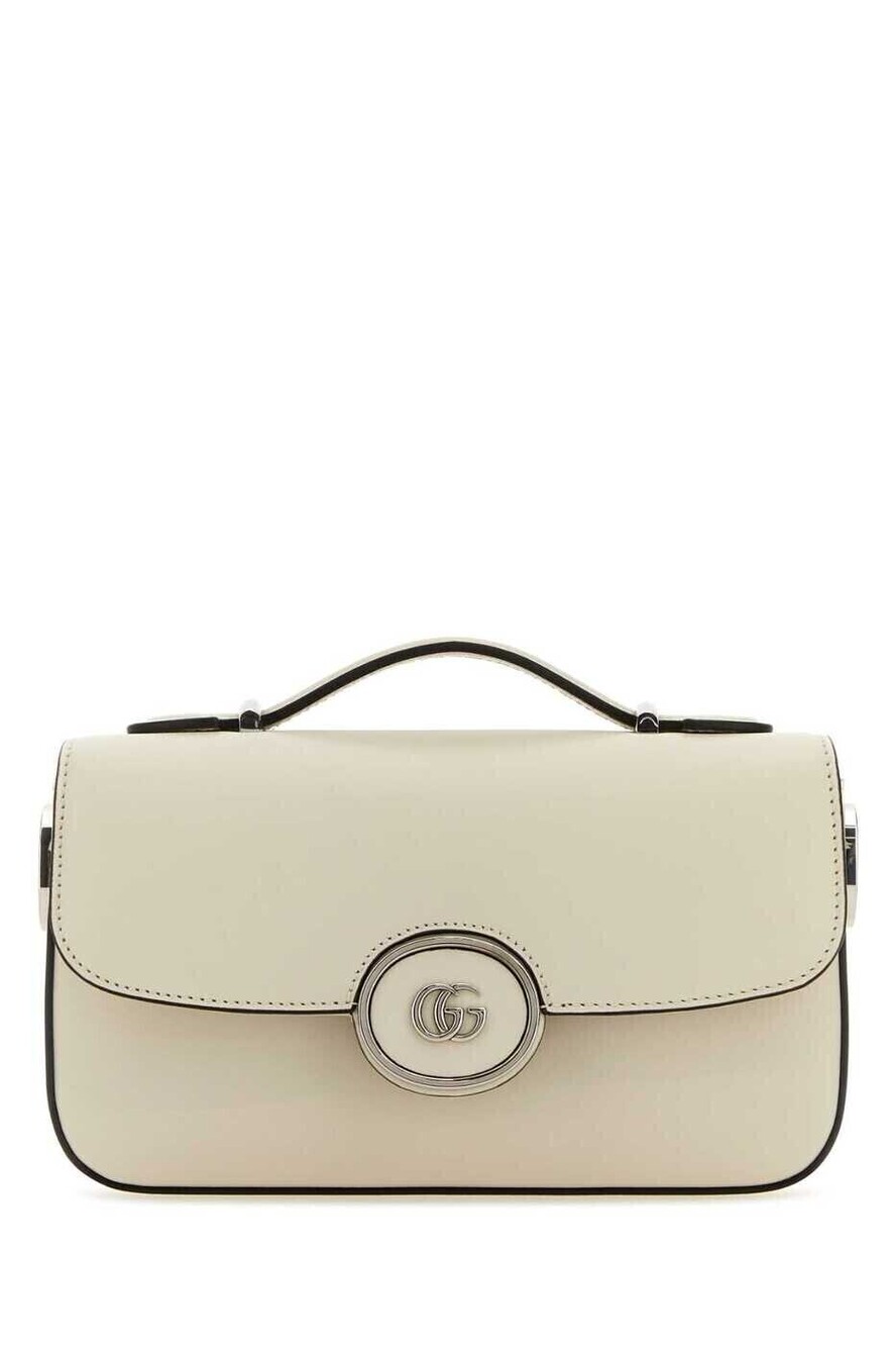 Gucci Blondie Leather Top Handle Shoulder Bag White